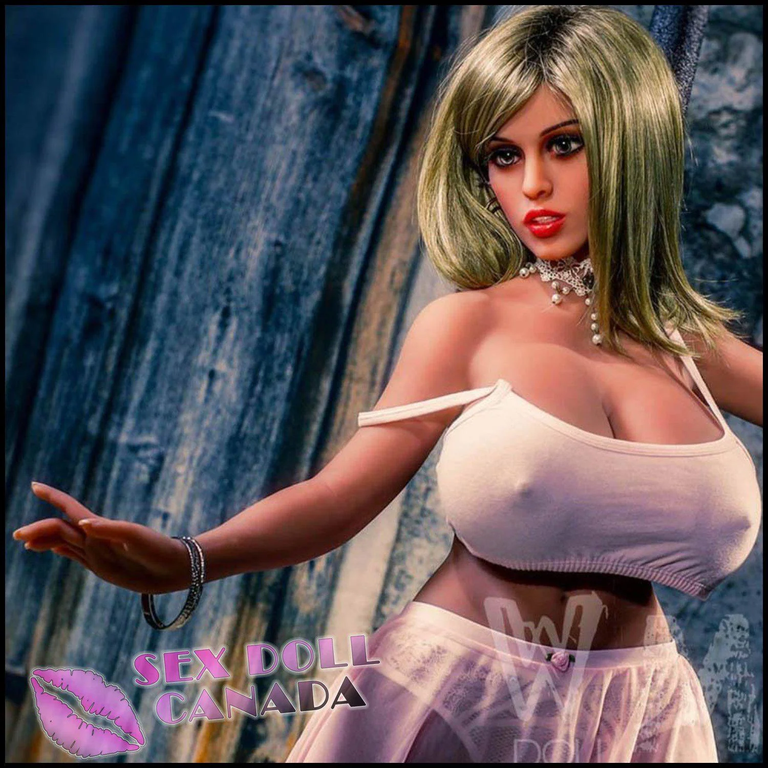 108 (3'6") L-Cup Serena Tanned Blonde Mini BBW - WM Doll - Image 11
