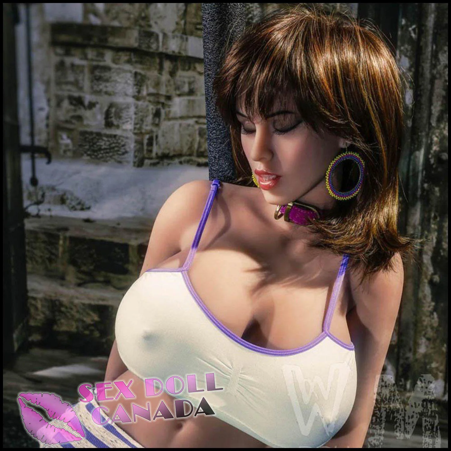 108 (3'6") L-Cup Serena Tanned Brunette Mini BBW - WM Doll - Image 11