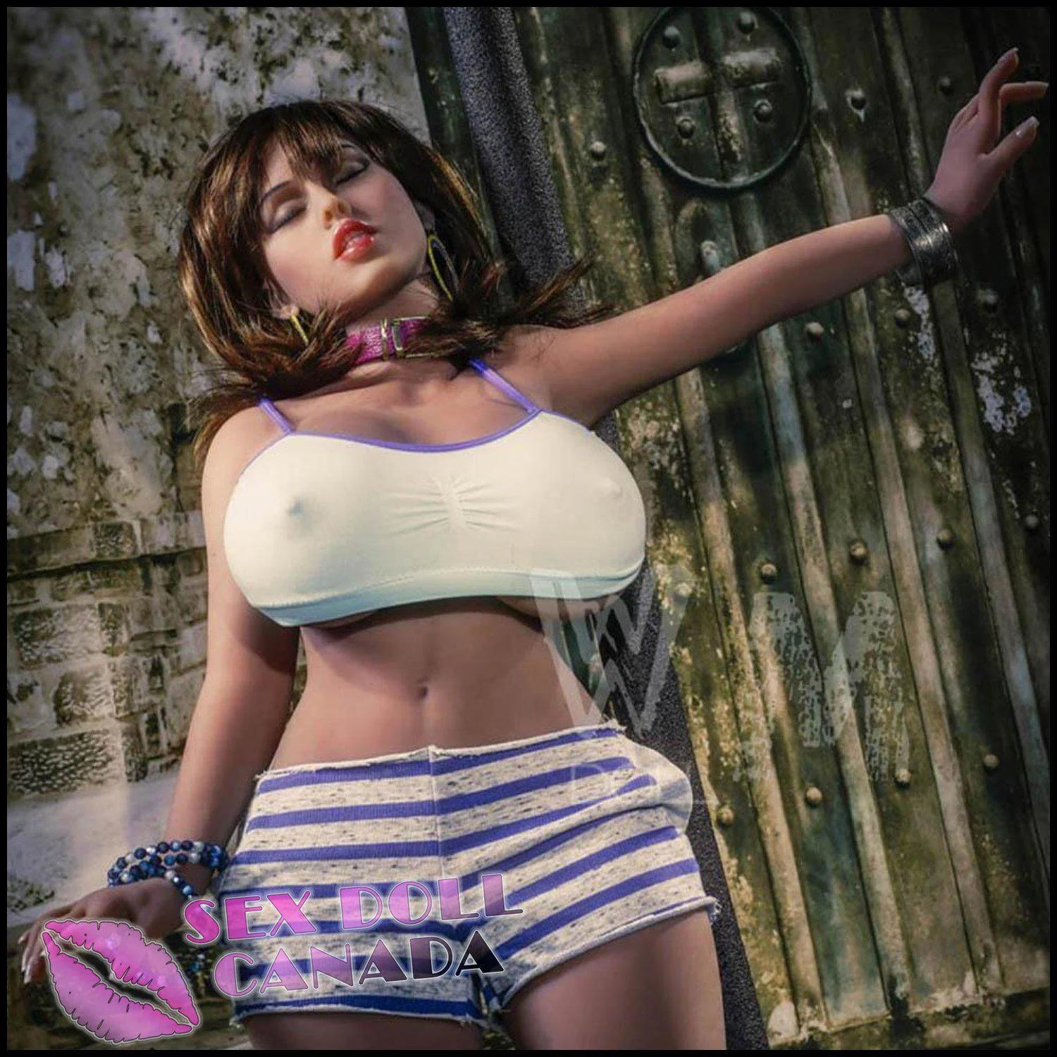 108 (3'6") L-Cup Serena Tanned Brunette Mini BBW - WM Doll - Image 16