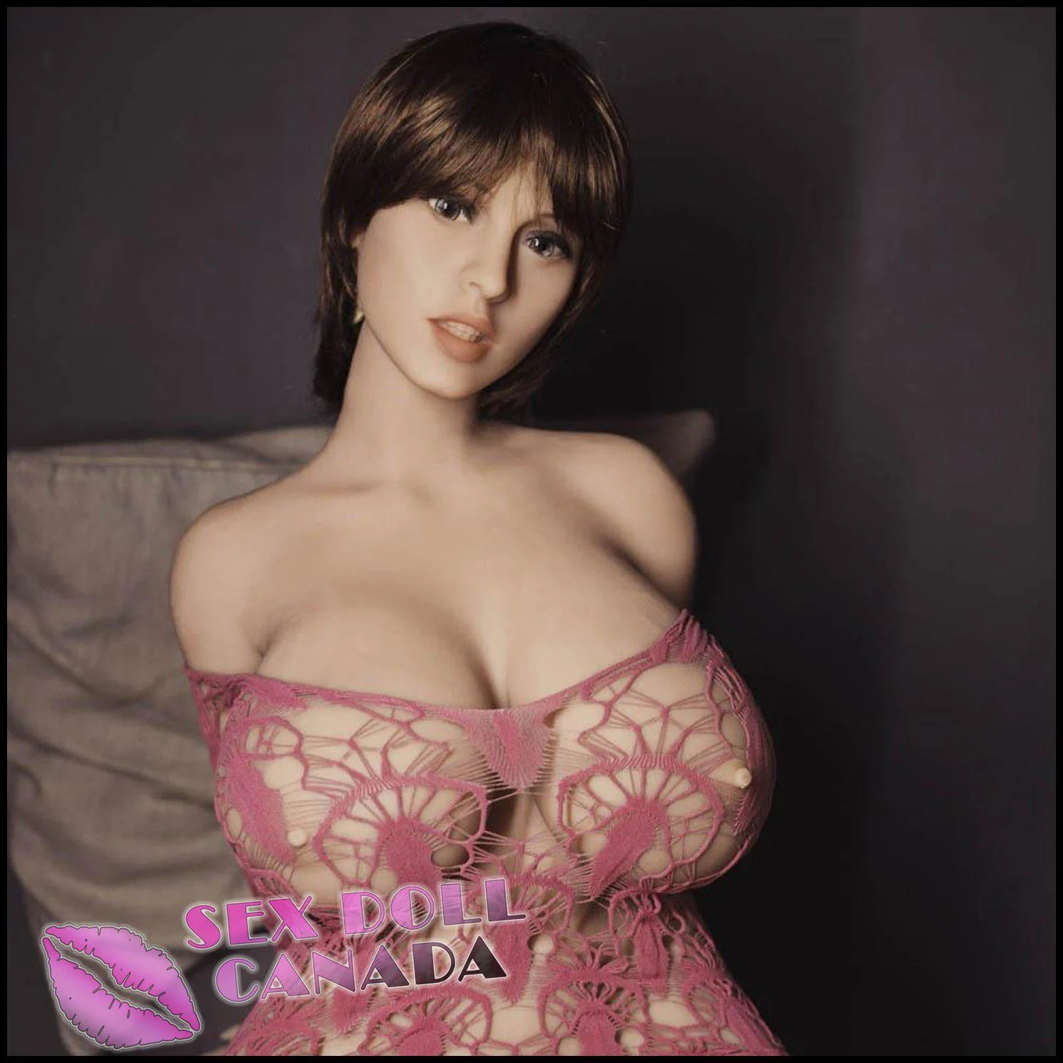 108 (3'6") L-Cup Serena Brunette Bob Mini BBW - WM Doll - Image 31