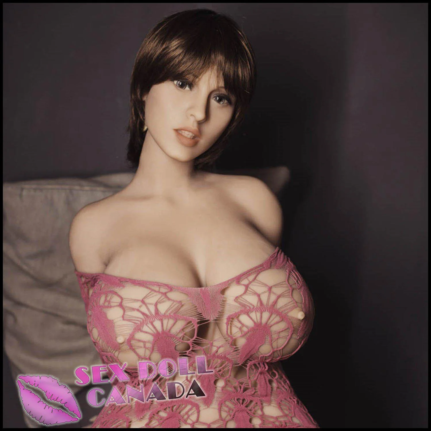 108 (3'6") L-Cup Serena Brunette Bob Mini BBW - WM Doll - Image 8