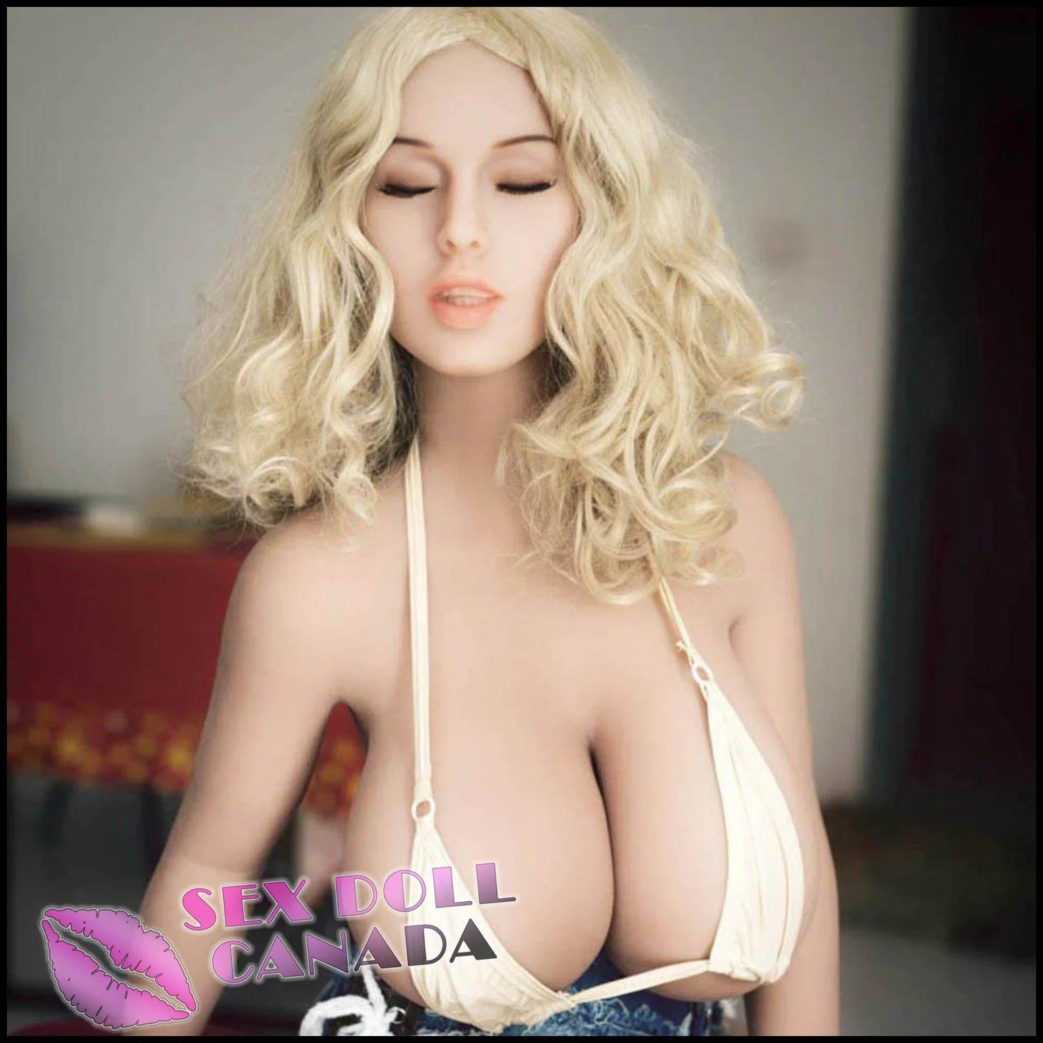108 (3'6") L-Cup Serena Sleepy Wavy Blonde Mini BBW - WM Doll - Image 14