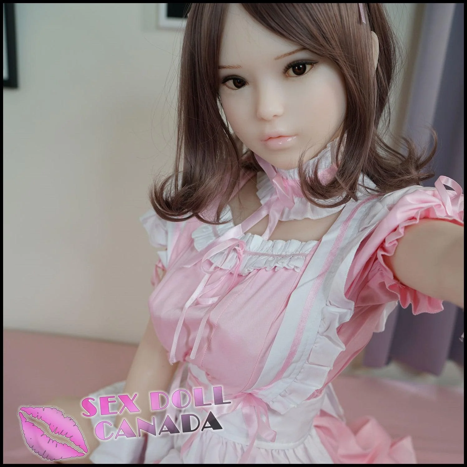 130 (4'3") D-Cup Phoebe Brunette - Full Silicone - Piper Doll - Image 6