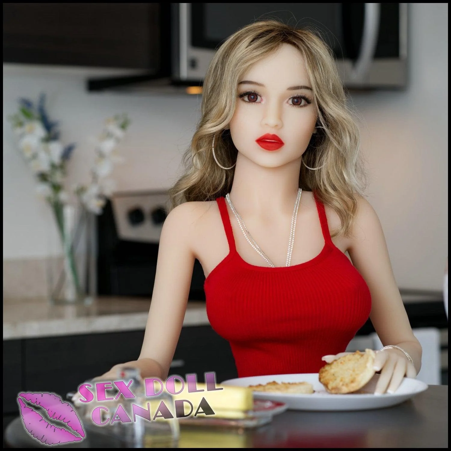 141 (4'7") D-Cup Kylie Red Dress (Head #115) - YL Doll - Image 15