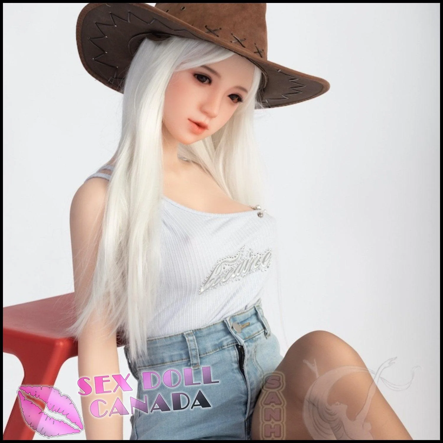 145 (4'9") D-Cup Anna Blonde (Head #145-4) Full Silicone - Sanhui Dolls - Image 10