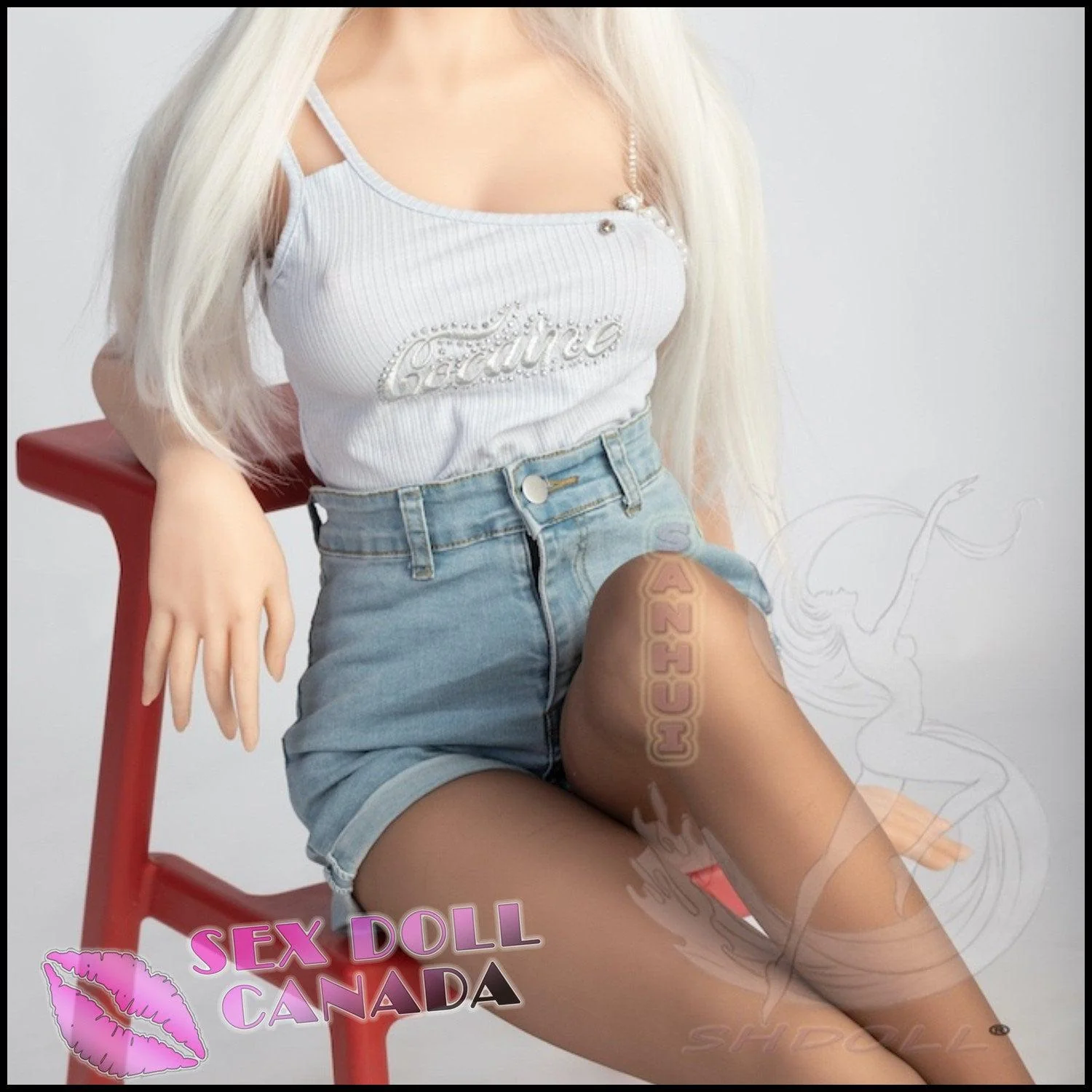 145 (4'9") D-Cup Anna Blonde (Head #145-4) Full Silicone - Sanhui Dolls - Image 15