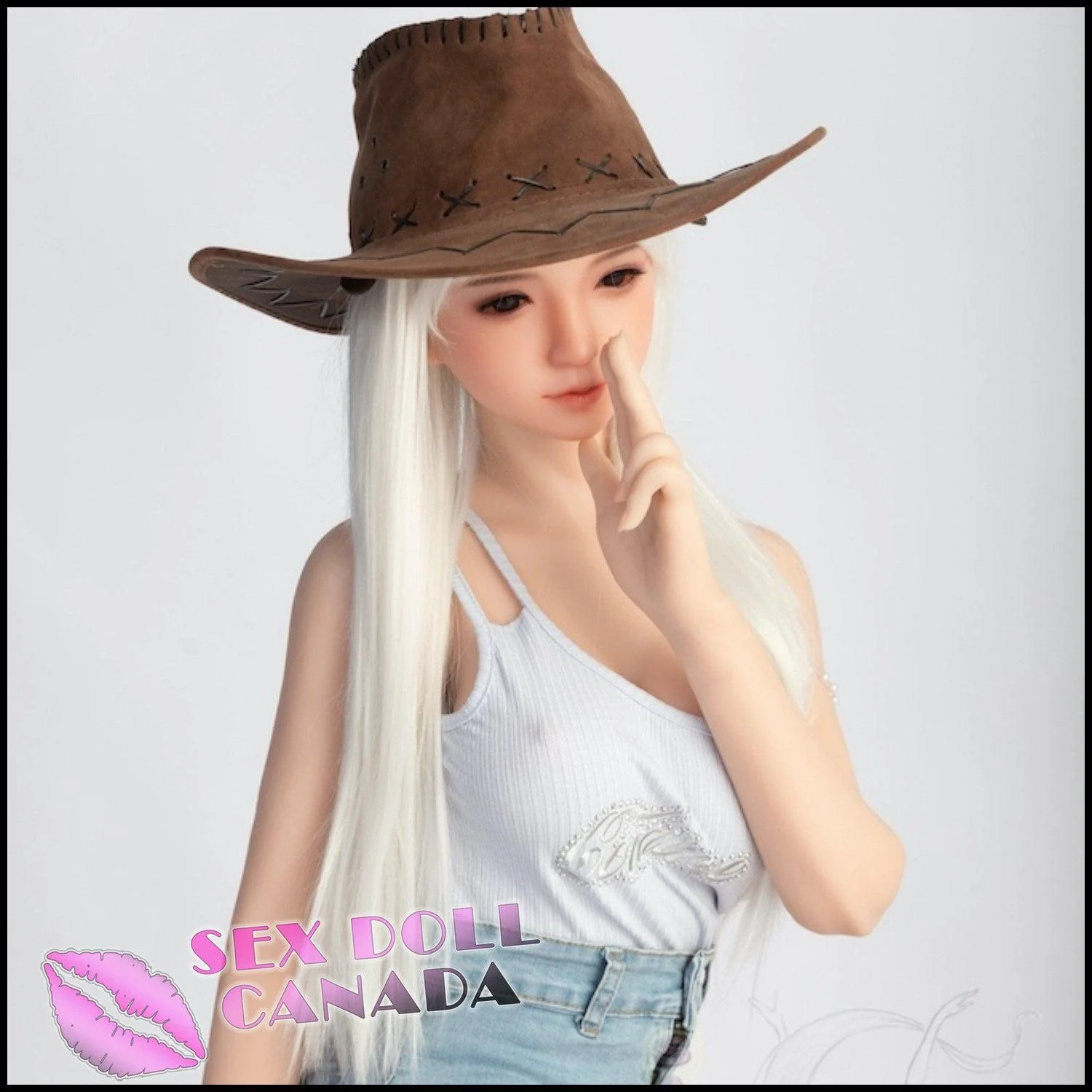 145 (4'9") D-Cup Anna Blonde (Head #145-4) Full Silicone - Sanhui Dolls - Image 6