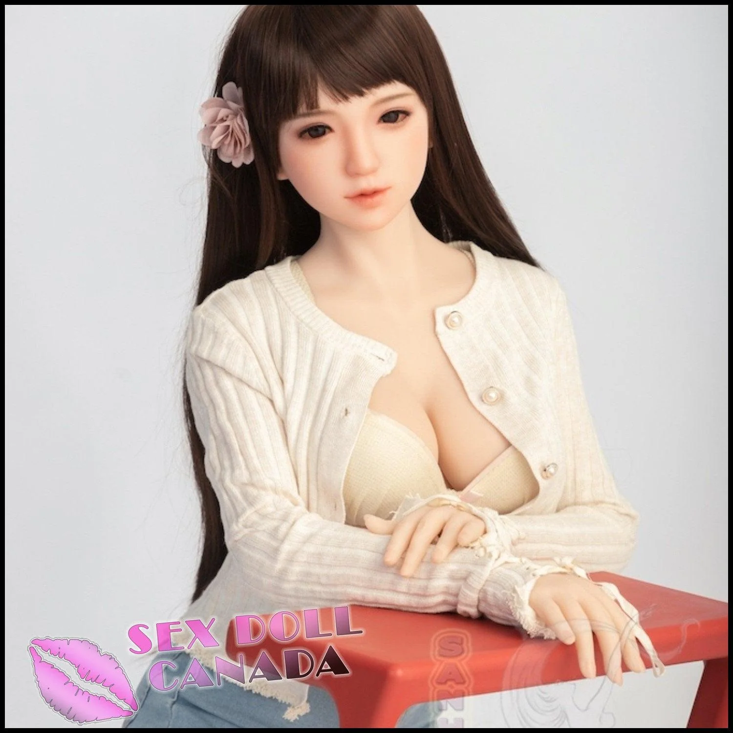 145 (4'9") D-Cup Anna Brunette (Head #145-4) Full Silicone - Sanhui Dolls - Image 9