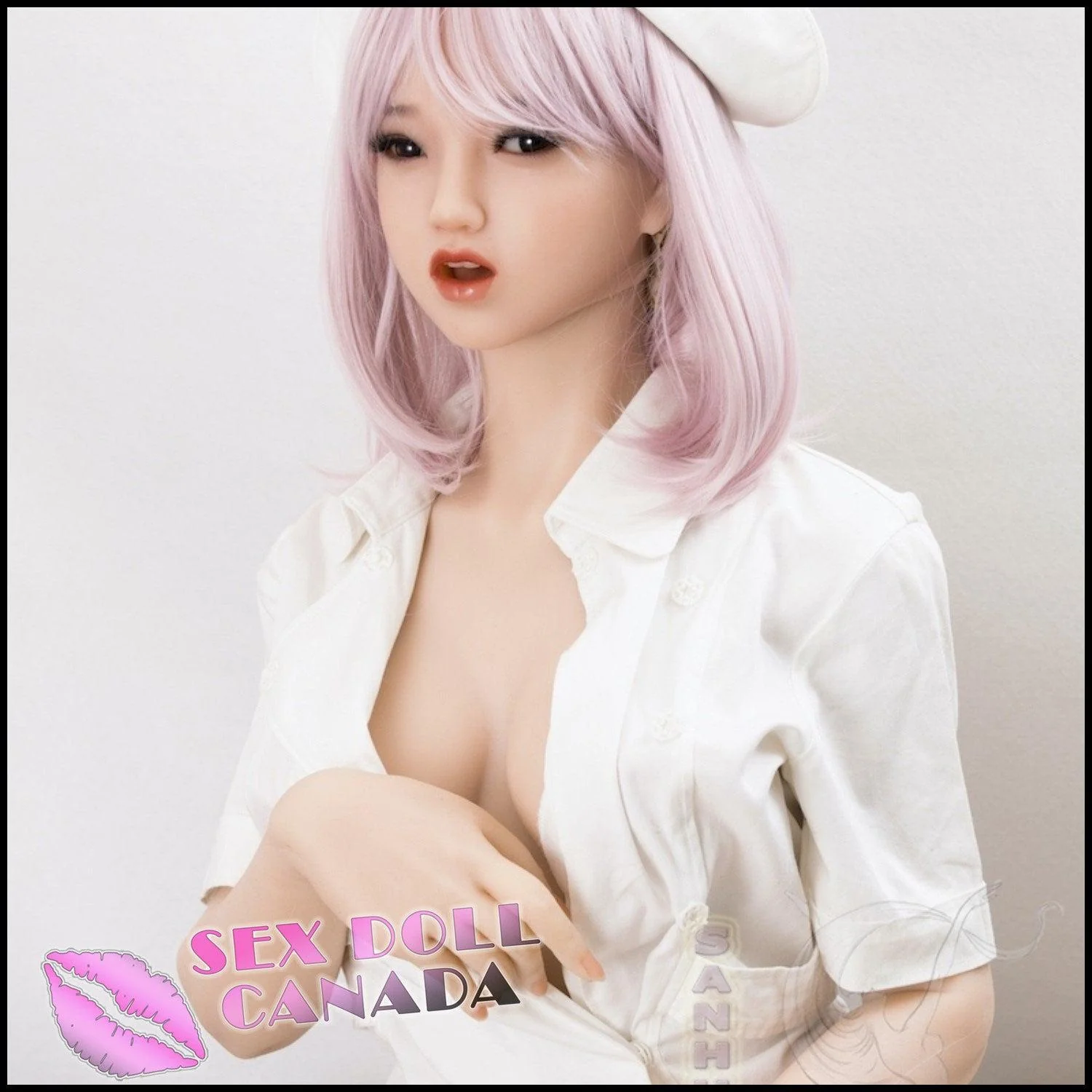 156 (5'1") D-Cup Nixie Pink Nurse (Head #145-6) Full Silicone - Sanhui Dolls - Image 9