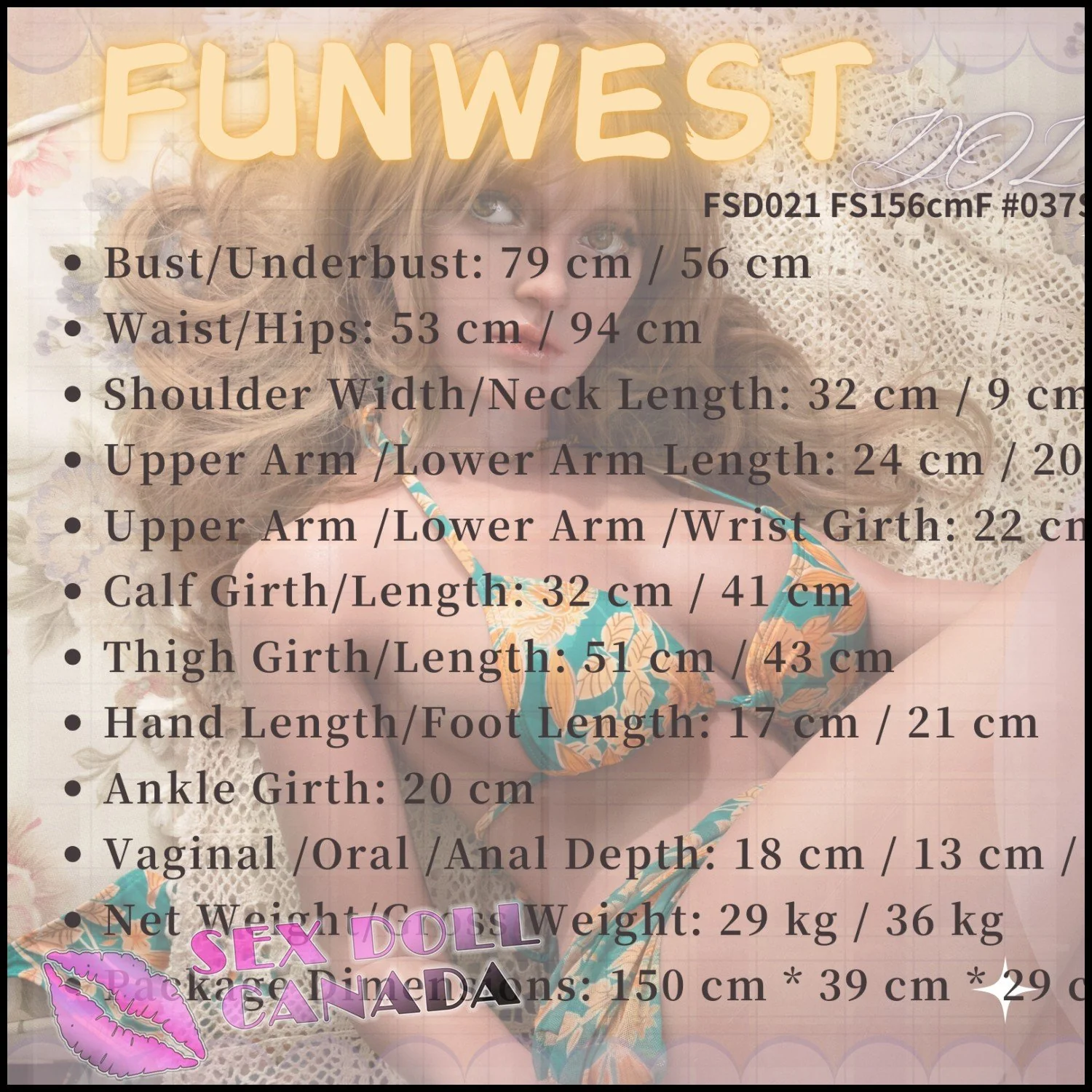 156 (5'1") F-Cup Bella (Head #037S) Full Silicone - FunWestDoll - Image 24