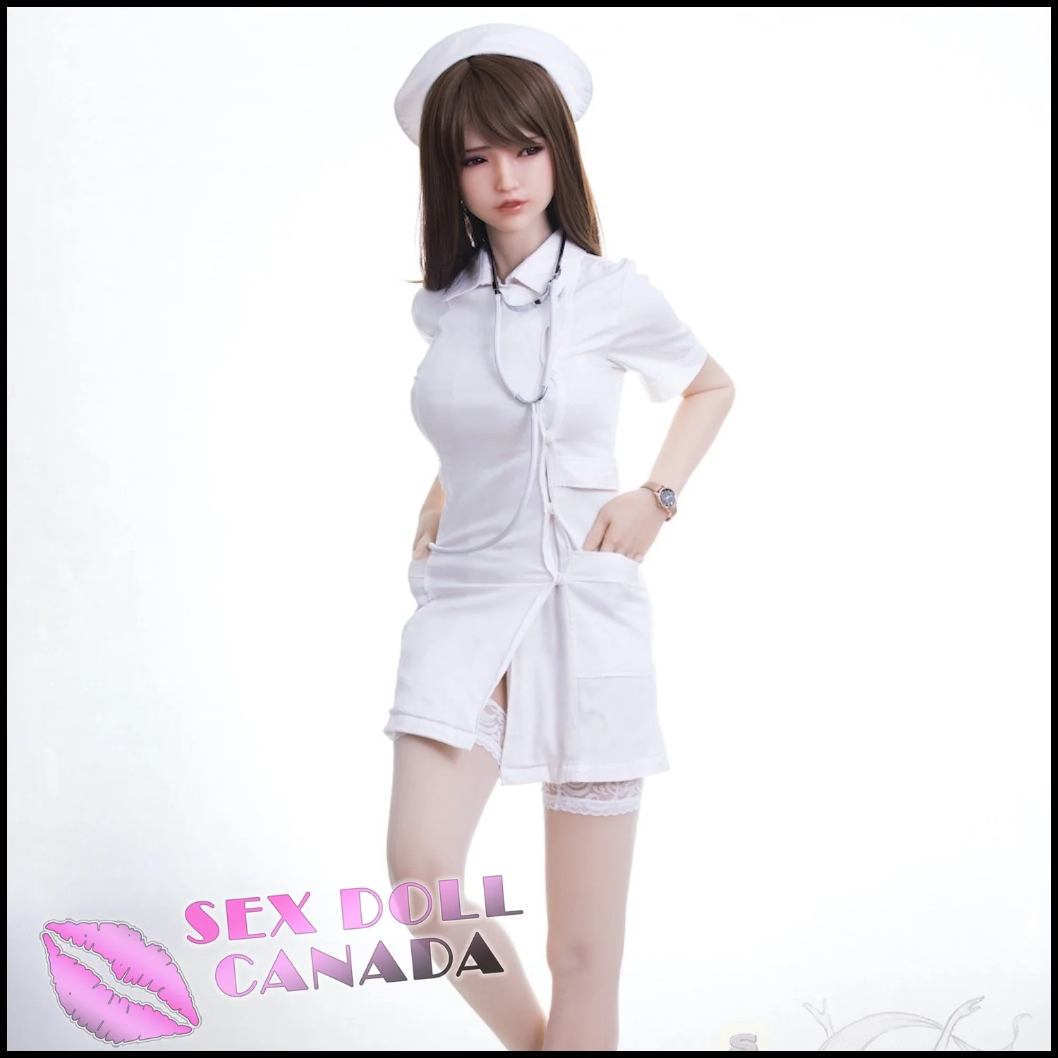 158 (5'2") D-Cup Hanako Sexy Nurse (Head #23) Full Silicone - Sanhui Dolls - Image 6