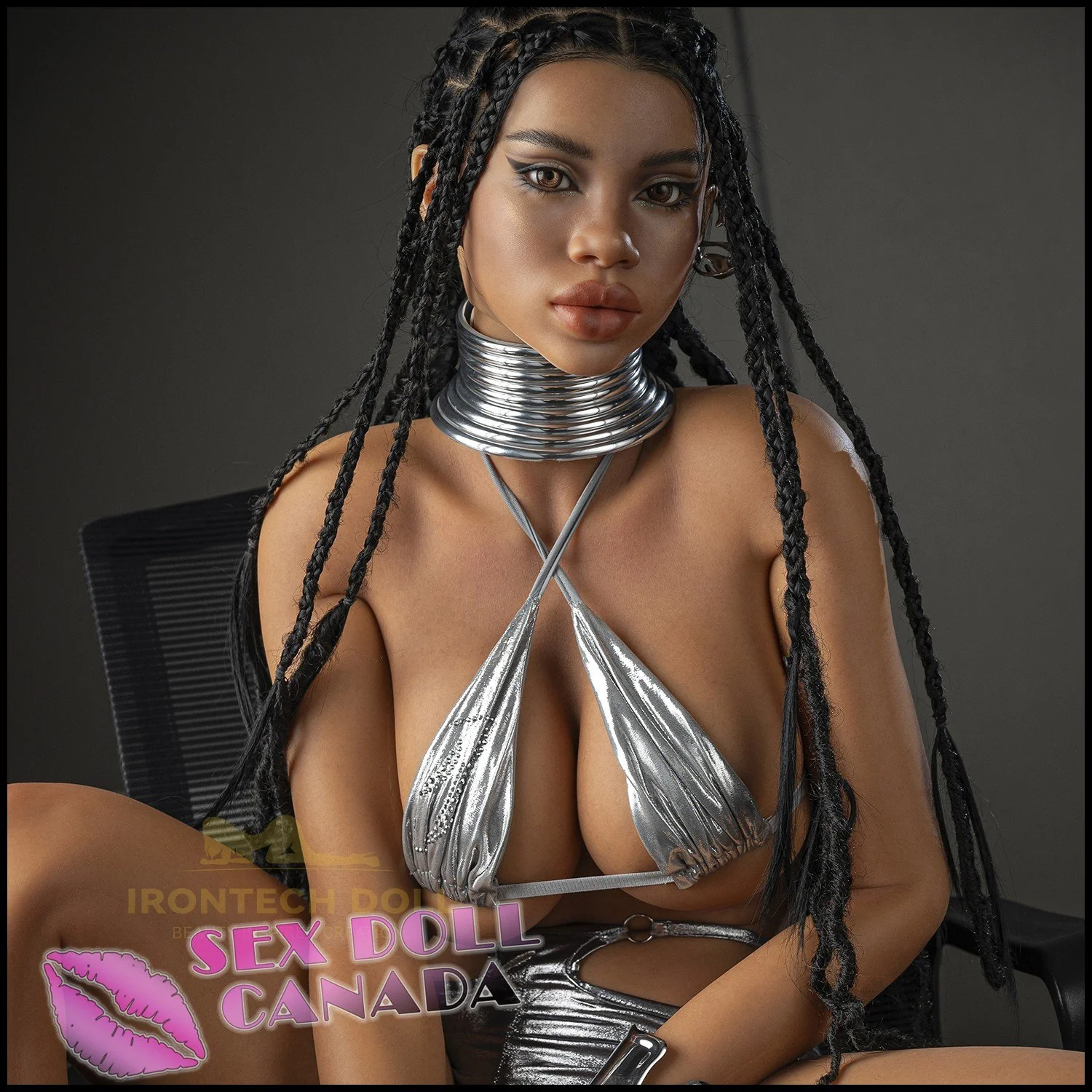 161 (5'3") F-Cup Penny Dark Tanned ROS Max (Head #S33) Full Silicone - IRONTECH Dolls - Image 15