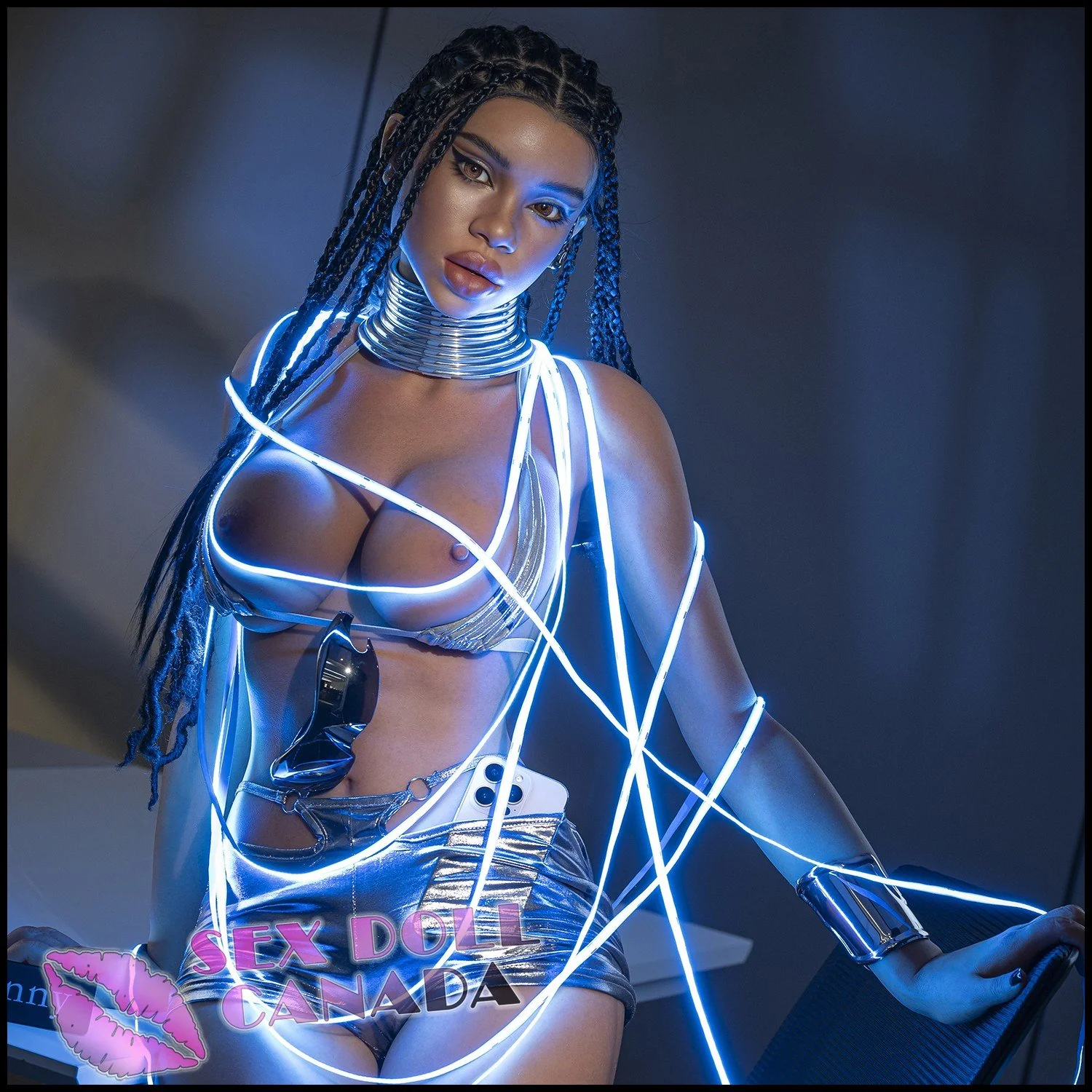 161 (5'3") F-Cup Penny Dark Tanned ROS Max (Head #S33) Full Silicone - IRONTECH Dolls - Image 7