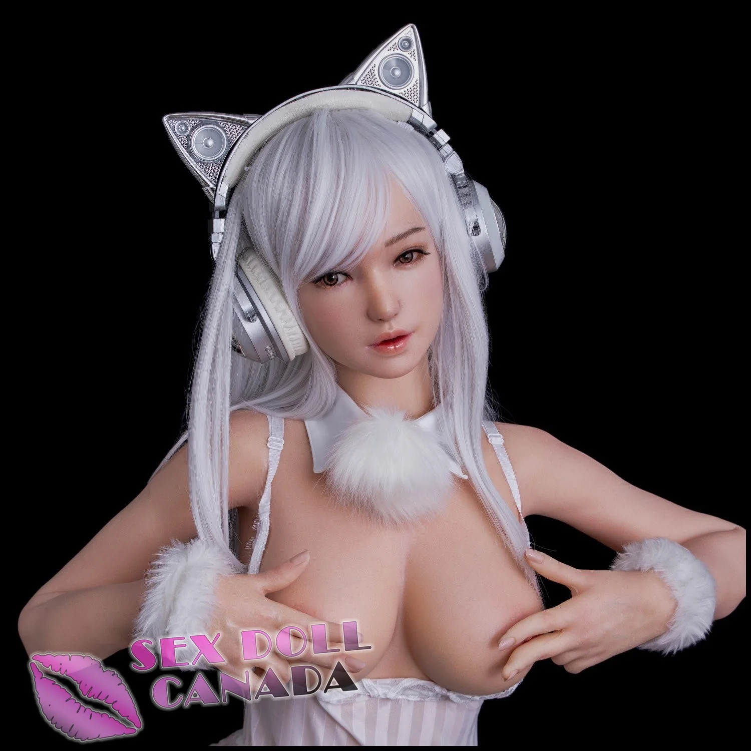 162 (5'4") E-Cup Linyin White Kitty RS (Head #S30B) Full Silicone - Sino-Doll - Image 12