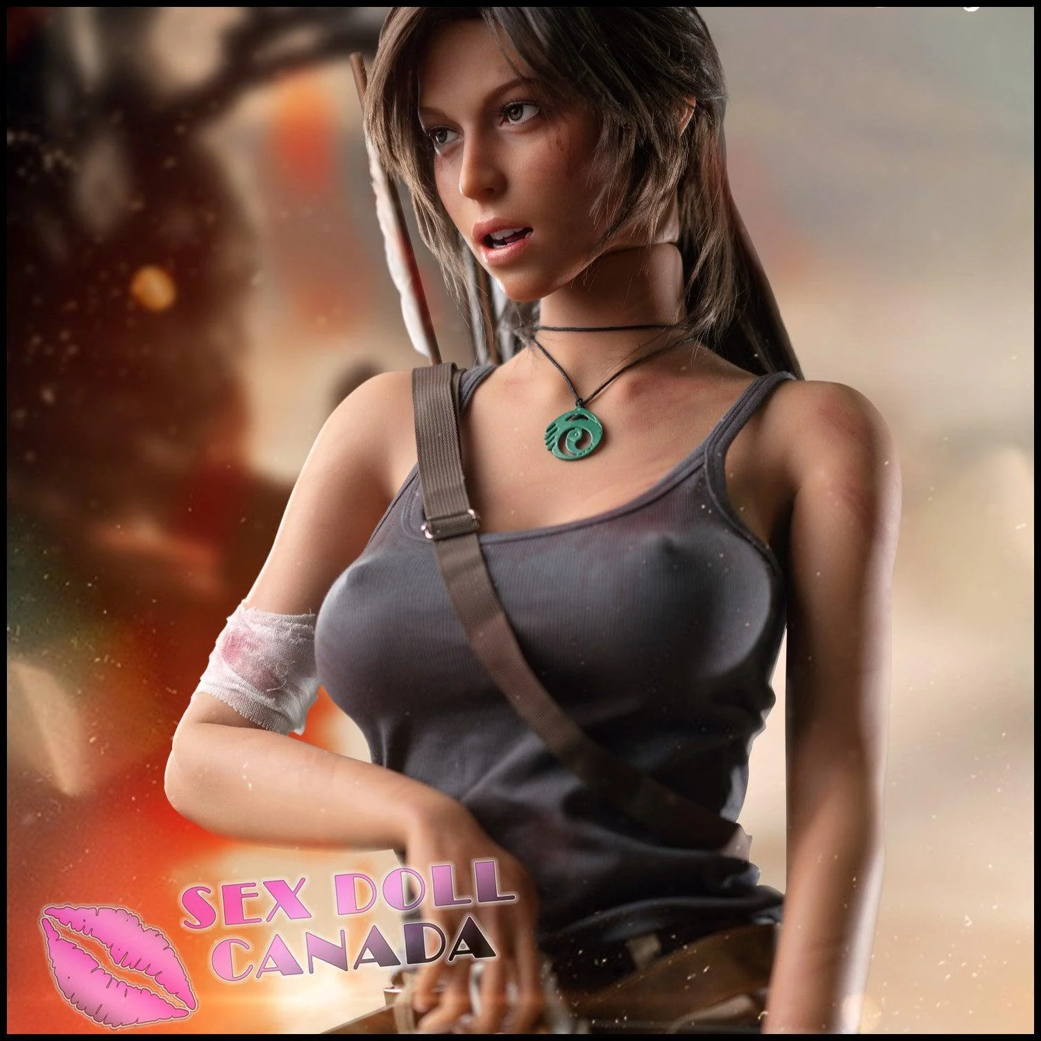 166 (5'5") G-Cup Adventure Lady Dark Tan - Full Silicone - Game Lady - Image 23