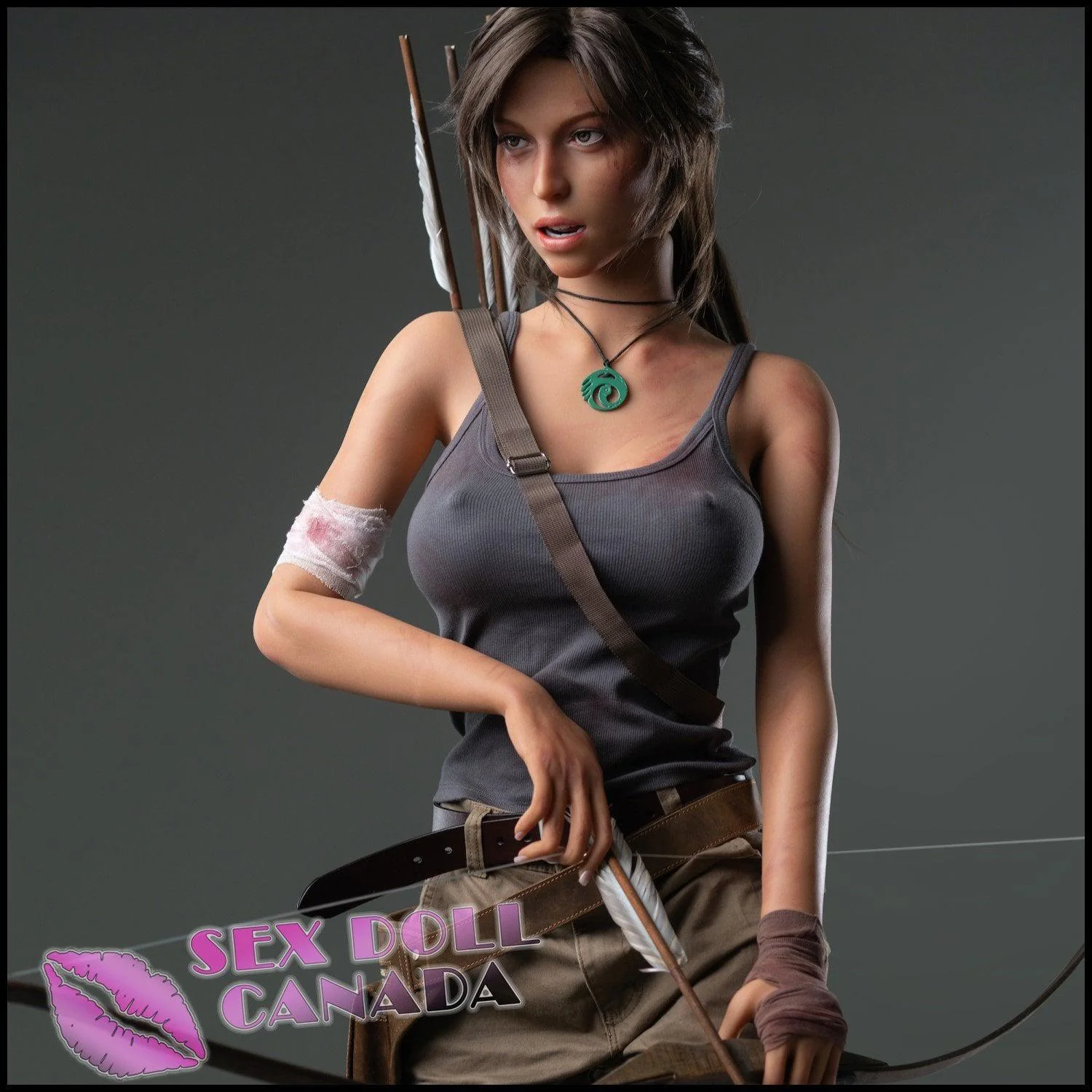 166 (5'5") G-Cup Adventure Lady Dark Tan - Full Silicone - Game Lady - Image 3