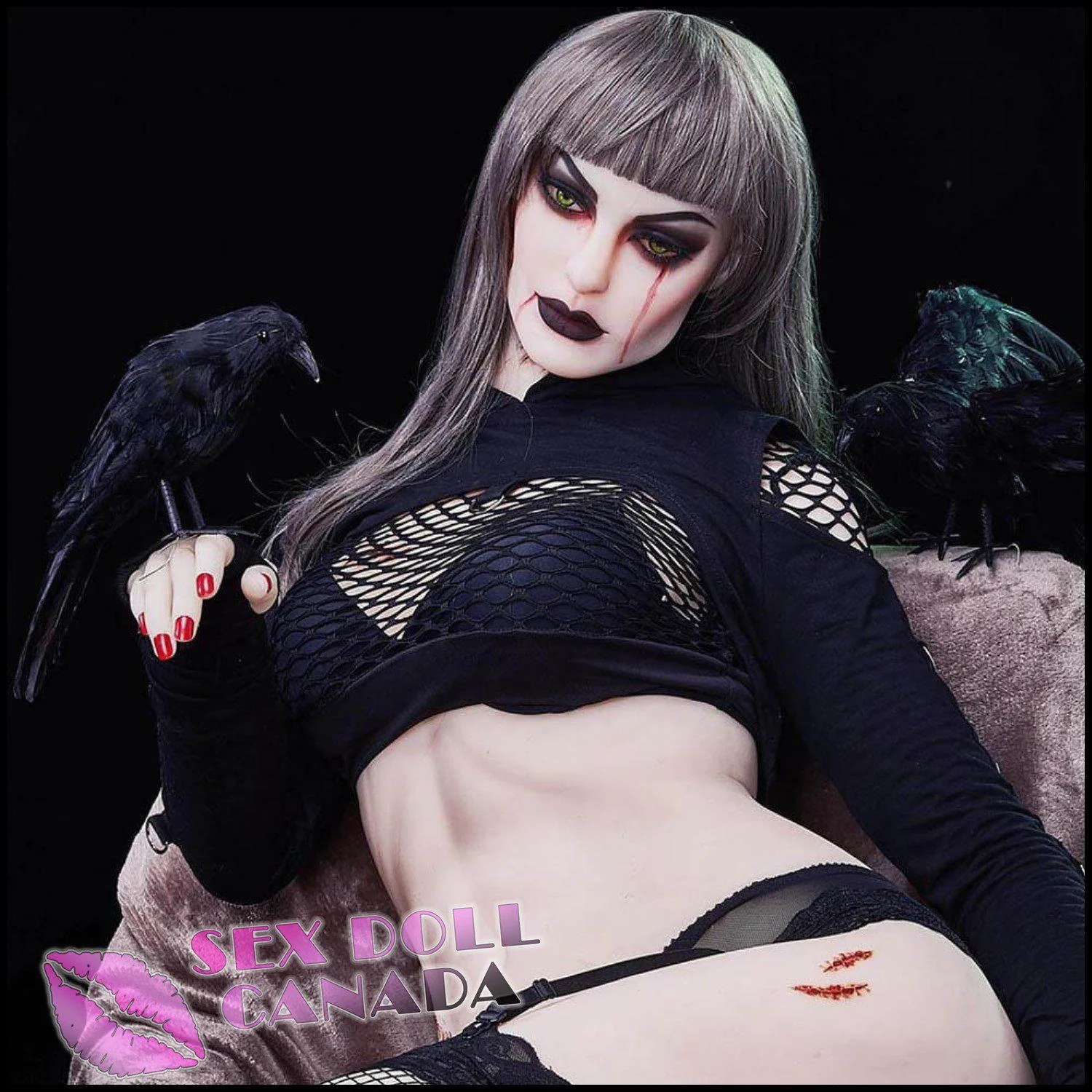 168 (5'6") C-Cup Mia Pale Gothic Queen Plus - IRONTECH Dolls - Image 14