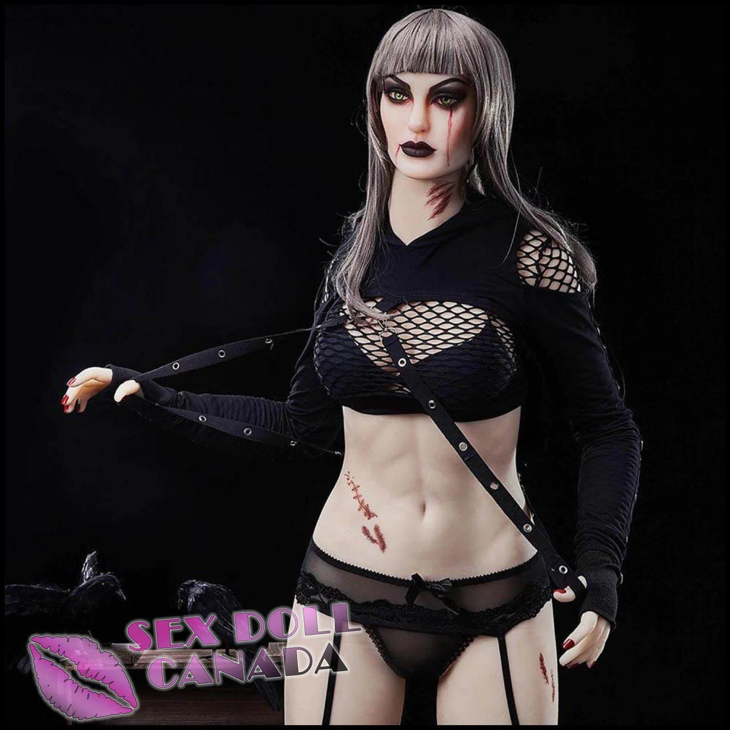 168 (5'6") C-Cup Mia Pale Gothic Queen Plus - IRONTECH Dolls - Image 6