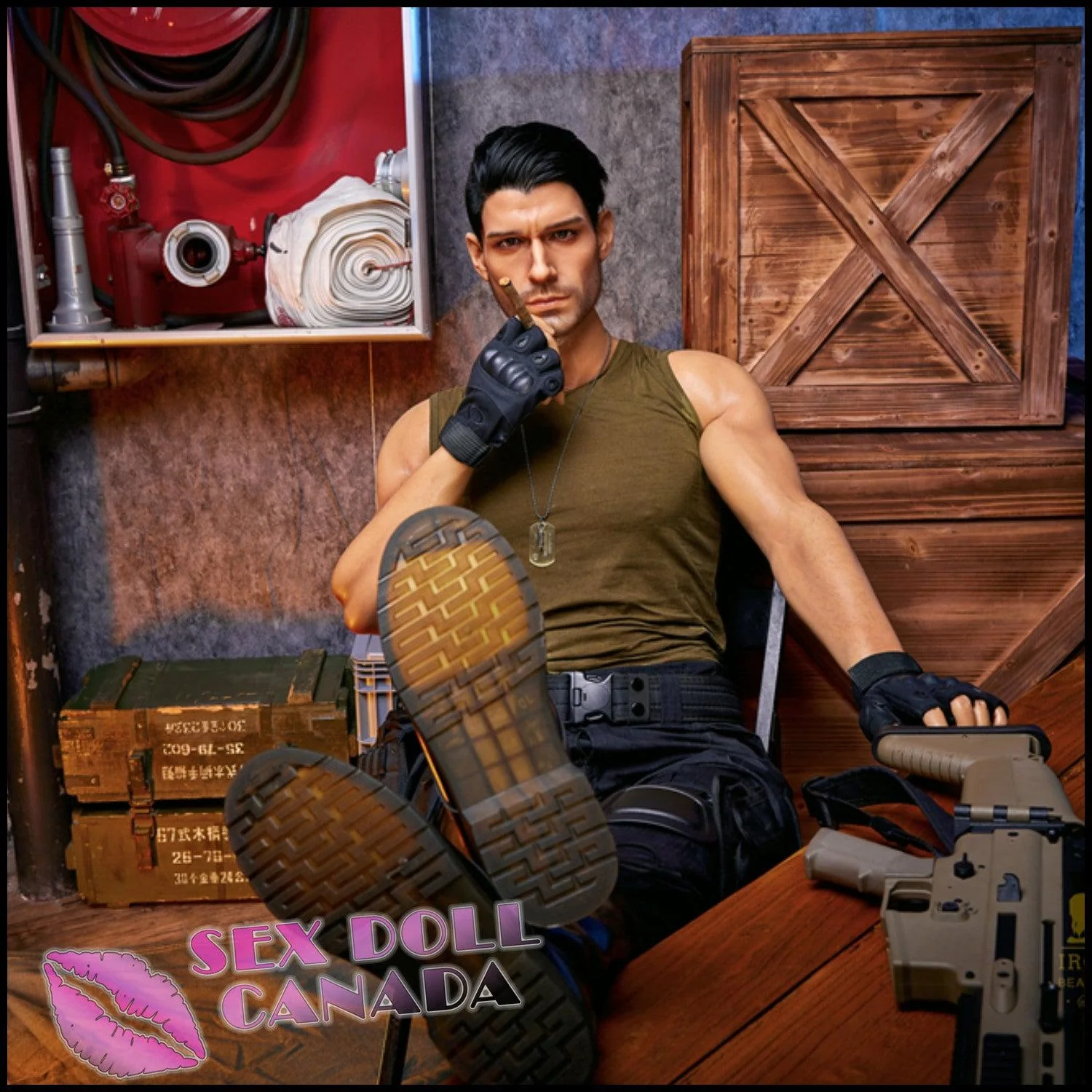 176 (5'9") Thomas Black Hair (Head #M5) Male - Full Silicone - IRONTECH Dolls - Image 12
