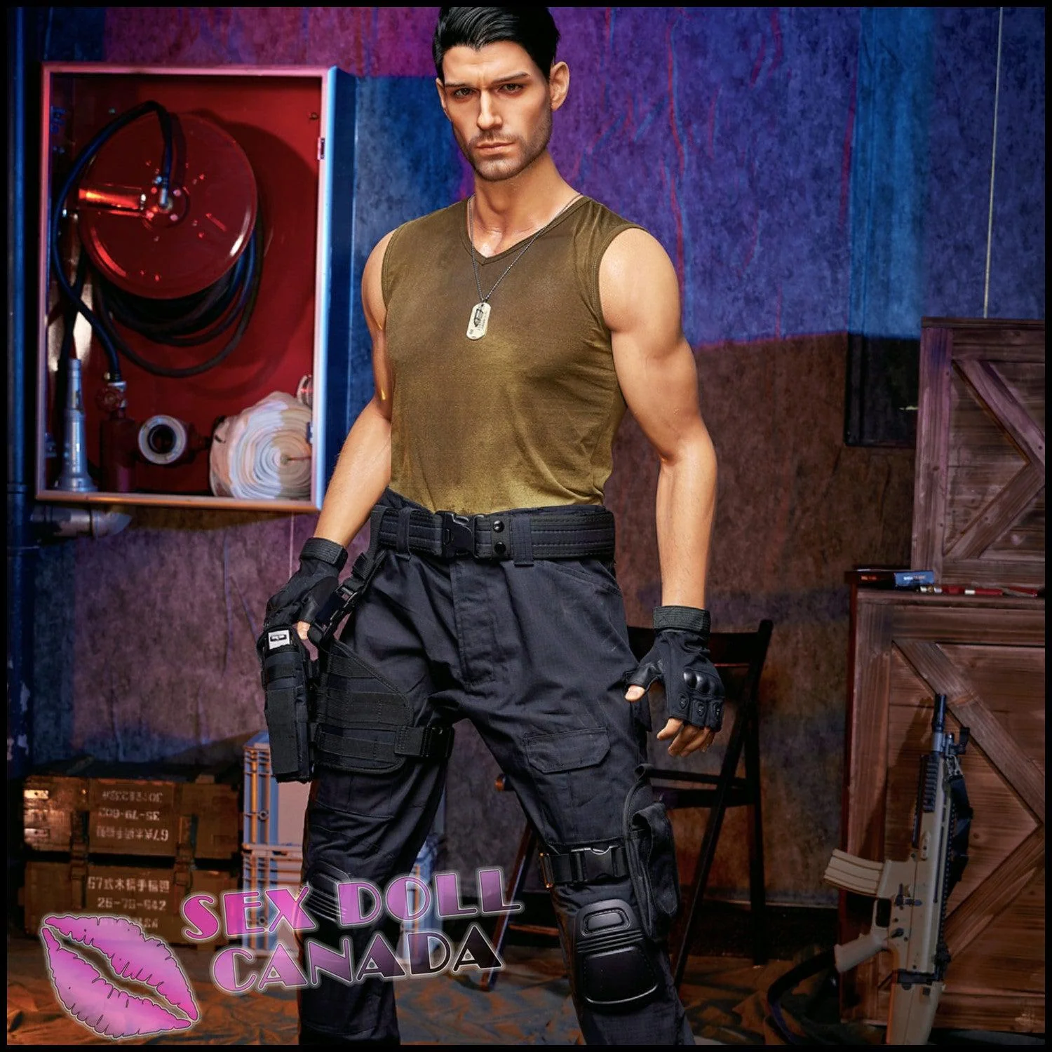 176 (5'9") Thomas Black Hair (Head #M5) Male - Full Silicone - IRONTECH Dolls - Image 4
